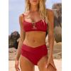 imageANRABESS Womens Triangle Bikini Sets O Ring Cut Out Two Piece Swimsuit Mid Rise Cute 2026 Summer Beach Cheeky Bathing SuitsDeep Red