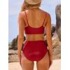imageANRABESS Womens Triangle Bikini Sets O Ring Cut Out Two Piece Swimsuit Mid Rise Cute 2026 Summer Beach Cheeky Bathing SuitsDeep Red