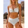 imageANRABESS Womens Triangle Bikini Sets O Ring Cut Out Two Piece Swimsuit Mid Rise Cute 2026 Summer Beach Cheeky Bathing SuitsWhite