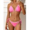 imageANRABESS Womens Triangle Bikini Sets Sexy Halter String Two Piece Swimsuits Tie Lace Trim Bathing Suit Trendy Beach SwimwearLight Pink