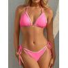 imageANRABESS Womens Triangle Bikini Sets Sexy Halter String Two Piece Swimsuits Tie Lace Trim Bathing Suit Trendy Beach SwimwearLight Pink