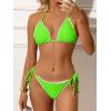 imageANRABESS Womens Triangle Bikini Sets Sexy Halter String Two Piece Swimsuits Tie Lace Trim Bathing Suit Trendy Beach SwimwearNeon Green