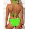 imageANRABESS Womens Triangle Bikini Sets Sexy Halter String Two Piece Swimsuits Tie Lace Trim Bathing Suit Trendy Beach SwimwearNeon Green