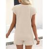 imageANRABESS Womens Waffle Knit 2 Piece Short Sets Cap Sleeve Summer 2026 Matching Lounge Outfits Travel Beach Vacation SweatsuitAlmond