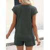 imageANRABESS Womens Waffle Knit 2 Piece Short Sets Cap Sleeve Summer 2026 Matching Lounge Outfits Travel Beach Vacation SweatsuitArmy Green