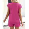imageANRABESS Womens Waffle Knit 2 Piece Short Sets Cap Sleeve Summer 2026 Matching Lounge Outfits Travel Beach Vacation SweatsuitHot Pink