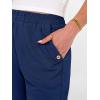 imageANRABESS Womens Wide Leg Capri Pants Elastic Waist Casual Loose Lounge Trousers 2026 Summer Flowy Beach Vacation ClothesNavy Blue