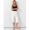 imageANRABESS Womens Wide Leg Capri Pants Elastic Waist Casual Loose Lounge Trousers 2026 Summer Flowy Beach Vacation ClothesWhite