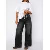 imageANRABESS Womens Wide Leg Jeans High Waisted Trendy Drawstring Denim Pants Casual Relaxed Fit Trouser with PocketsWished Black