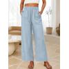 imageANRABESS Womens Wide Leg Linen Pants Summer Boho Casual Elastic Waist Long Lounge Travel Pants Trousers with PocketsBaby Blue