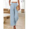 imageANRABESS Womens Wide Leg Linen Pants Summer Boho Casual Elastic Waist Long Lounge Travel Pants Trousers with PocketsBaby Blue