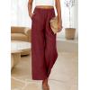 imageANRABESS Womens Wide Leg Linen Pants Summer Boho Casual Elastic Waist Long Lounge Travel Pants Trousers with PocketsDeep Red