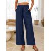 imageANRABESS Womens Wide Leg Linen Pants Summer Boho Casual Elastic Waist Long Lounge Travel Pants Trousers with PocketsNavy Blue