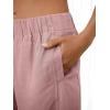 imageANRABESS Womens Wide Leg Linen Pants Summer Boho Casual Elastic Waist Long Lounge Travel Pants Trousers with PocketsPink