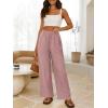 imageANRABESS Womens Wide Leg Linen Pants Summer Boho Casual Elastic Waist Long Lounge Travel Pants Trousers with PocketsPink
