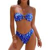 imageANRABESS Bikini Sets for Women Bandeau O Ring 2 Piece Swimsuit Floral Halter Tie Back Bathing Suit 2026 Summer Beach SwimwearRoyal Blue White Print
