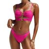 imageANRABESS Bikini Sets for Women Two Piece Swimsuit Summer Sexy Double Loop Cheeky Thong Bathing Suits Beach Vacation SwimwearHot Pink