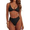 imageANRABESS Bikini Sets for Women V Neck Knot Front Two Piece Swimsuits Bathing Suit 2026 Summer Beach Sexy SwimwearBlack