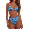 imageANRABESS Bikini Sets for Women V Neck Knot Front Two Piece Swimsuits Bathing Suit 2026 Summer Beach Sexy SwimwearOcean Wave Print