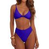 imageANRABESS Bikini Sets for Women V Neck Knot Front Two Piece Swimsuits Bathing Suit 2026 Summer Beach Sexy SwimwearRoyal Blue