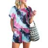 imageANRABESS Rompers for Women Summer 2026 Casual Dressy One Piece Tshirt Short Pants Jumpsuit Beach Vacation Outfit ClothesTie Dye Purple