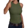 imageANRABESS Sleeveless Tank Tops for Women High Neck Racerback Ribbed Knit Top Summer 2026 Casual Basic Slim Fit Workout ShirtsArmy Green