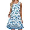 imageANRABESS Summer Dresses for Women Beach Floral Tshirt Sundress Loose Casual Boho Tank Dress with Pocket Vacation OutfitsWhite Blue Floral