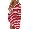 imageANRABESS Swimsuit Cover Up for Women Crochet Bathing Suit 2026 Summer Swimwear V Neck Mesh Knit Dress Beach Vacation ClothesRed White Stripe
