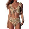 imageANRABESS Women High Waisted Bikini Sets Two Piece Ruffled Self Tie Swimsuit Ruched Bathing Suit 2026 Summer Beach SwimwearBlue Orange Floral