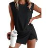 imageANRABESS Women Two Piece Skirt Sets Summer Outfits Athletic Workout Tennis Lined Skort Short Set Travel Vacation ClothesBlack
