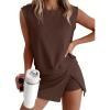 imageANRABESS Women Two Piece Skirt Sets Summer Outfits Athletic Workout Tennis Lined Skort Short Set Travel Vacation ClothesCoffee