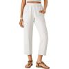 imageANRABESS Womens Capri Pants 2026 Summer Casual Elastic High Waisted Lounge Cropped Tapered Ankle Beach Trousers Work OutfitsWhite