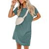 imageANRABESS Womens Casual Summer Ribbed Knit Tunic Tshirt Mini Dresses 2026 Trendy Crewneck Short Sleeve Beach Loose Shift DressLight Green