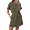imageANRABESS Womens Dresses 2026 Summer Casual Short Sleeve Crew Neck Elastic Waist Mini T Shirt Dress with PocketsArmy Green
