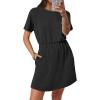 imageANRABESS Womens Dresses 2026 Summer Casual Short Sleeve Crew Neck Elastic Waist Mini T Shirt Dress with PocketsBlack