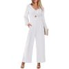 imageANRABESS Womens Jumpsuits Dressy Long Sleeve Wide Leg V Neck Pants Rompers 2026 Fall Formal One Piece Wedding Guest OutfitsWhite