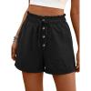imageANRABESS Womens Shorts Casual Summer High Waisted Elastic Drawstring Comfy Lounge Wide Leg Short Pants Beach Vacation ClothesBlack