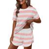 Pink White Wide Striped