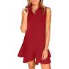imageANRABESS Womens Summer Mini Dresses Polo Sleeveless Shift Short Dress Tennis Golf Athletic Casual Travel Vacation ClothesRed