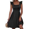 imageANRABESS Womens Summer Short Dress 2026 Square Neck Sleeveless A Line Ruffled Wedding Casual Cute Teen Beach Mini SundressBlack
