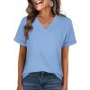 imageANRABESS Womens T Shirts Short Sleeve V Neck Shirts Summer Loose Fit Dressy Tops Business Casual Blouses 2026 Basic TeesLight Blue