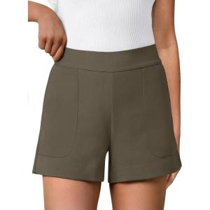 imageANRABESS Shorts for Women Summer Casual High Waisted Side Zipper Dressy Shorts with Pockets Comfy Cute 2026 Vacation OutfitsArmy