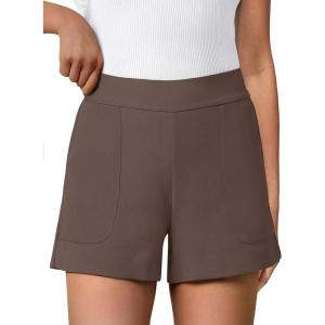 imageANRABESS Shorts for Women Summer Casual High Waisted Side Zipper Dressy Shorts with Pockets Comfy Cute 2026 Vacation OutfitsCoffee