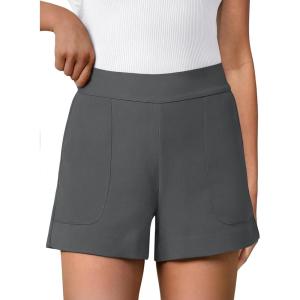 imageANRABESS Shorts for Women Summer Casual High Waisted Side Zipper Dressy Shorts with Pockets Comfy Cute 2026 Vacation OutfitsGray