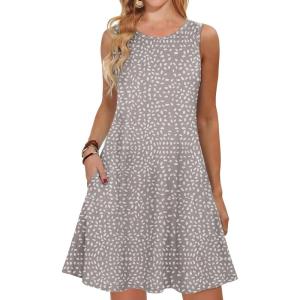 imageANRABESS Summer Dresses for Women Beach Floral Tshirt Sundress Loose Casual Boho Tank Dress with Pocket Vacation OutfitsPolka Dot