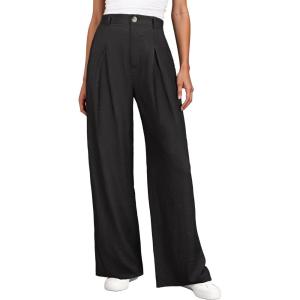 imageANRABESS Women Wide Leg Dress Pants 2026 Summer High Waisted Business Casual Work Trousers Dressy Office Palazzo Pants SlacksBlack