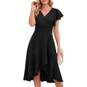 imageANRABESS Womens Cocktail Dress Semi Formal Wedding Guest Wrap Midi Dresses Summer Western High Low Ruffled Valentines DressBlack