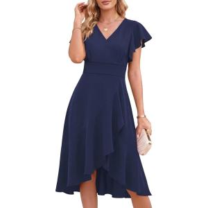 imageANRABESS Womens Cocktail Dress Semi Formal Wedding Guest Wrap Midi Dresses Summer Western High Low Ruffled Valentines DressDark Blue