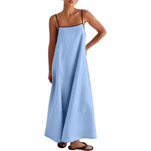 imageANRABESS Womens Summer Maxi Dress Casual Spaghetti Straps Sundress Flowy Long Dresses with Pocket 2026 Beach Vacation OutfitsBlue