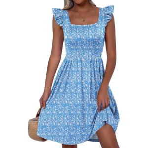 imageANRABESS Womens Summer Short Dress 2026 Square Neck Sleeveless A Line Ruffled Wedding Casual Cute Teen Beach Mini SundressBlue Floral 01
